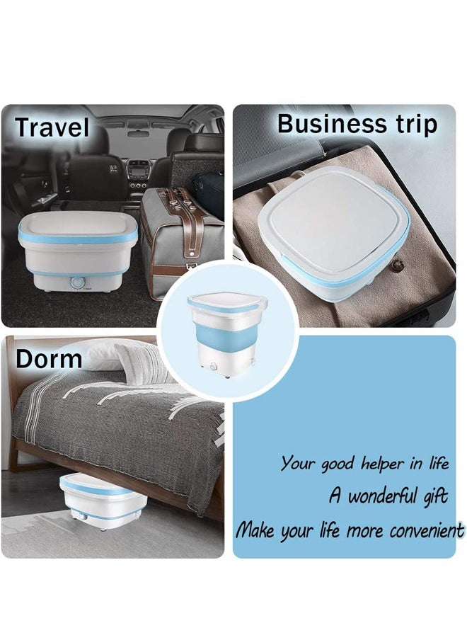 PADOM - Padom portable Folding Washing Machine,Mini Folding Ultrasonic High-Frequency Vibration Washing Machine,Folding Washing Machine Bucket, for Apartment Dorm, Camping, Travelling (BLUE) - Image 1