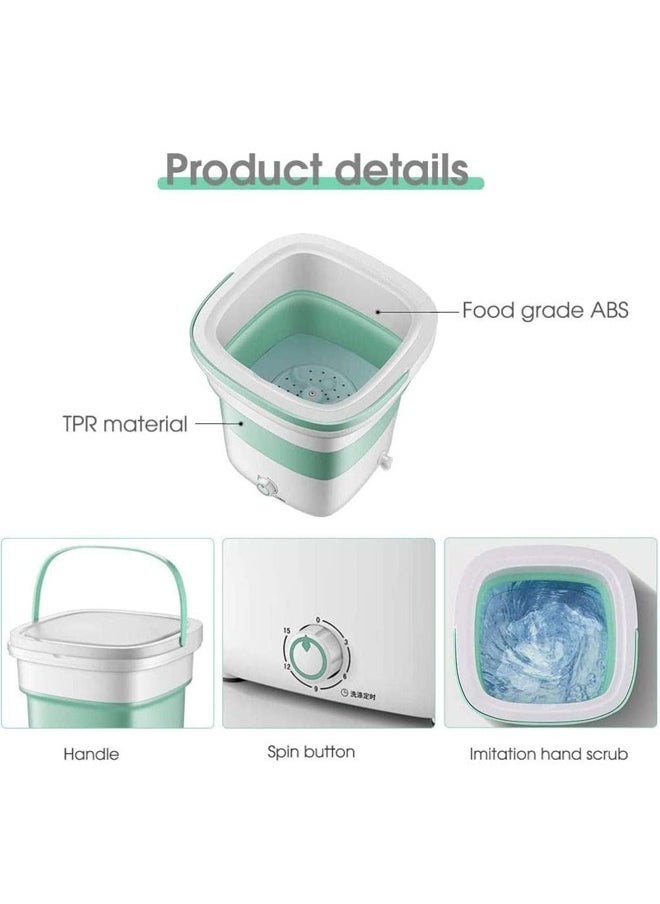 PADOM - Padom portable Folding Washing Machine,Mini Folding Ultrasonic High-Frequency Vibration Washing Machine,Folding Washing Machine Bucket, for Apartment Dorm, Camping, Travelling (BLUE) - Image 1