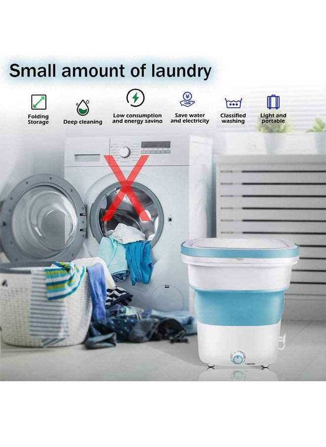 PADOM - Padom portable Folding Washing Machine,Mini Folding Ultrasonic High-Frequency Vibration Washing Machine,Folding Washing Machine Bucket, for Apartment Dorm, Camping, Travelling (BLUE) - Image 1