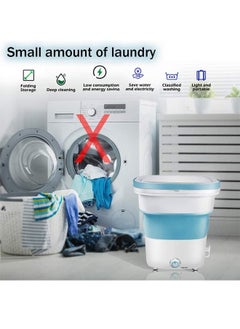 Padom portable Folding Washing Machine,Mini Folding Ultrasonic High-Frequency Vibration Washing Machine,Folding Washing Machine Bucket, for Apartment Dorm, Camping, Travelling (BLUE) - pzsku/ZAB809CE093A219112572Z/45/_/1662718500/2b251de1-da40-4e9b-9159-a60078409821