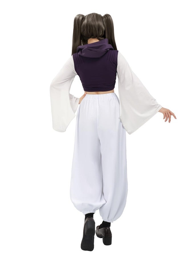 C-ZOFEK Women's Anime Cosplay Costume US Size Kimono Outfit Pants with Scarf Female Version(Purple, X-Large) - Image 5