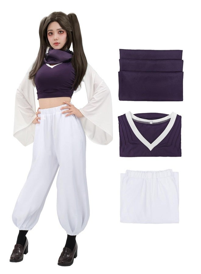 C-ZOFEK Women's Anime Cosplay Costume US Size Kimono Outfit Pants with Scarf Female Version(Purple, X-Large) - Image 1