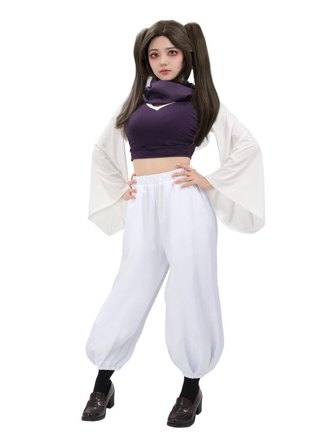 C-ZOFEK Women's Anime Cosplay Costume US Size Kimono Outfit Pants with Scarf Female Version(Purple, X-Large) - Image 4