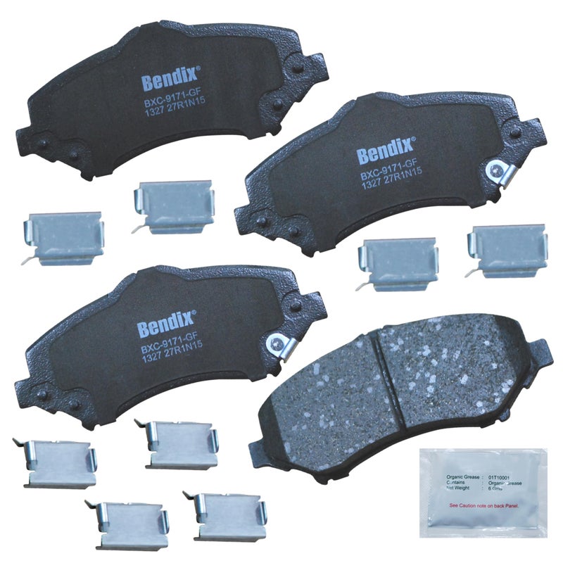 Bendix Priority1 CFC1327 Ceramic Front Brake Pads compatible with Chrysler Town Country Dodge Grand Caravan Journey Nitro Jeep Liberty Wrangler JK Ram CV Volkswagen Routan model specific