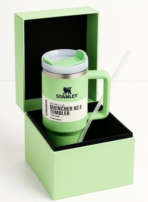كوب كوينشر H2.0 فلوستيت الاصلي من ستانلي مختوم ، معزول بتفريغ الهواء فولاذ مقاوم للصدأ مع غطاء وشفاطة للمياه أو الشاي المثلج القهوة وعصير السموذي وما إلى ذلك 1.18 لتر