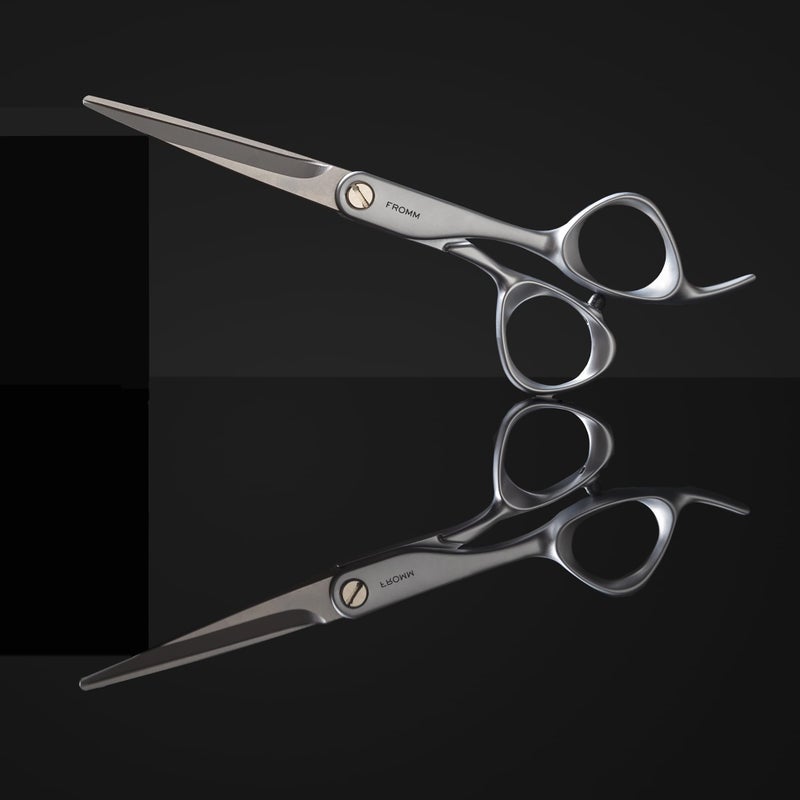 Fromm Professional Transform 5.75" Extra Smooth Hair Cutting Shears on Wet & Dry Hair in Matte Silver Japanese Steel Scissors with Beveled Blade for Experienced & Expert Stylists - Image 4