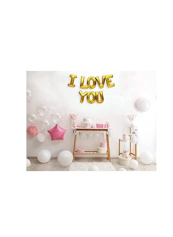 I Love You Balloon Banner, 16 Inch Foil Letter Valentine’s Day Balloon Sign for Birthday Party Mother’s day Father’s day Marriage Proposal Wedding Anniversary Party Decorations & Supplies (Gold) - pzsku/ZAB80E8377E4670FF3A8BZ/45/_/1660664611/a6f9fe17-be24-4153-bf33-7cd9bfcb2603