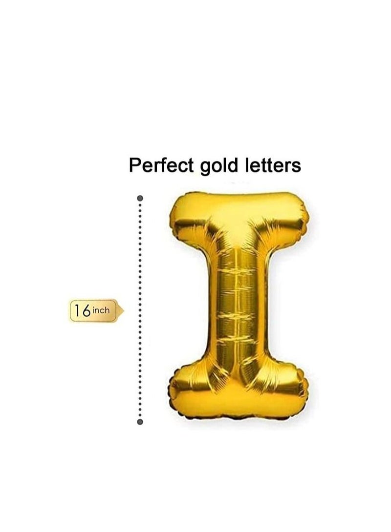 MARKQ I Love You Balloon Banner, 16 Inch Foil Letter Valentine’s Day Balloon Sign for Birthday Party Mother’s day Father’s day Marriage Proposal Wedding Anniversary Party Decorations & Supplies (Gold) - Image 2