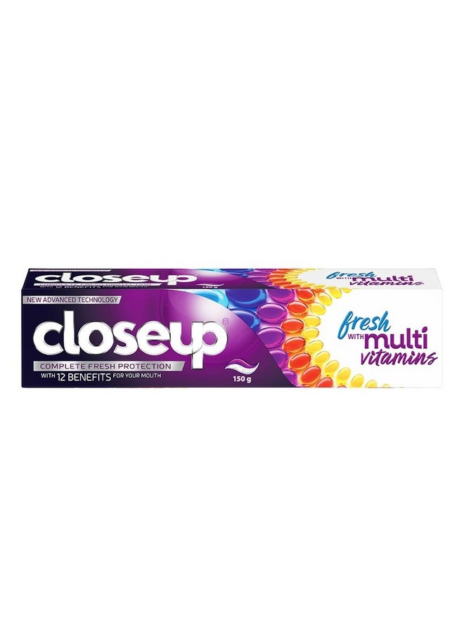 Close Up - Complete Fresh Protection Toothpaste| From India'S No.1 Gel Toothpaste| With Multi-Vitamin Formula, Bad Breath Treatment 150 G, 1 Count - Image 1
