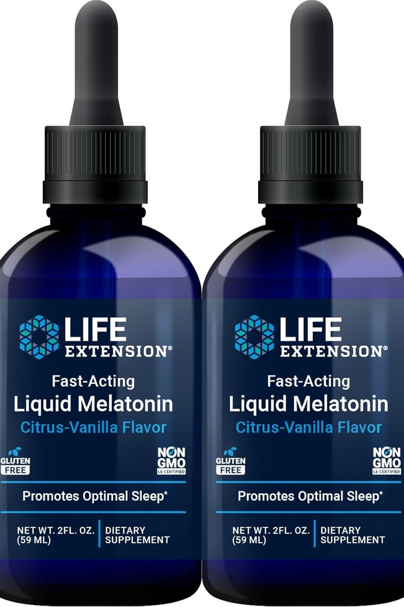 Life Extension Liquid Melatonin Natural Citrus-Vanilla Flavor by Life Extension - 3mg- 2 Bottles - Image 1