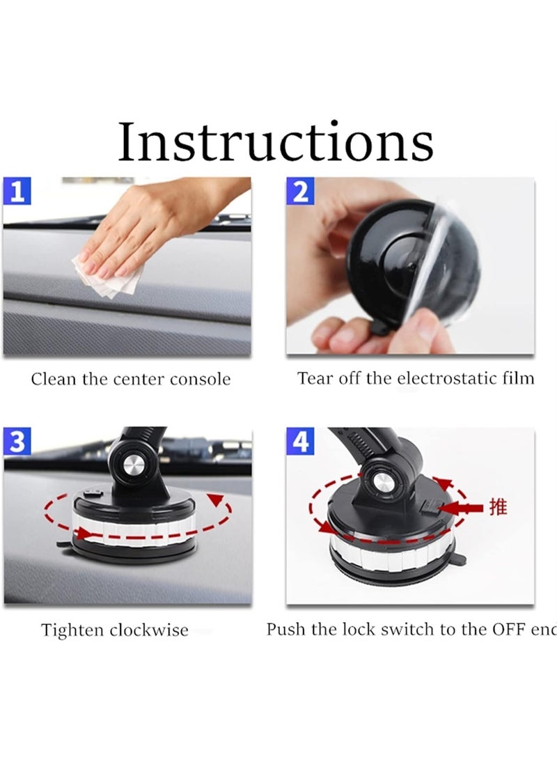Car Phone Holder, 360 Degree Rotation Adjustable Dashboard Windshield Phone Holder - Image 5