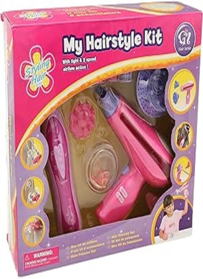 Carol CAROL My HairStyle Kit with Light& 2Speed airflow Ction 11pcs +3y 