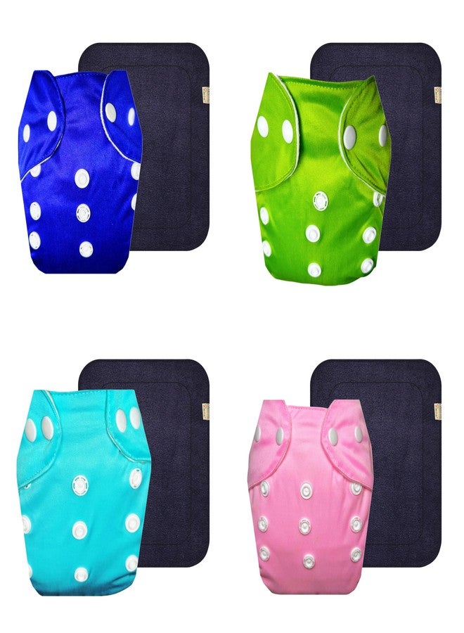Dumbledo Lite Cloth Diaper with Black Insert (Pack of 4) | Hypoallergenic | Breathable | Travel Friendly | Perfect for Indian Summers | 3 Months - 2 Years | Unisex Baby - Image 1
