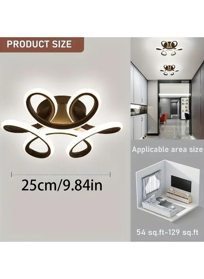 ضوء سقف LED أسود على شكل ورقة عصري 3000-6000K للممرات والمداخل والردهات - Image 3