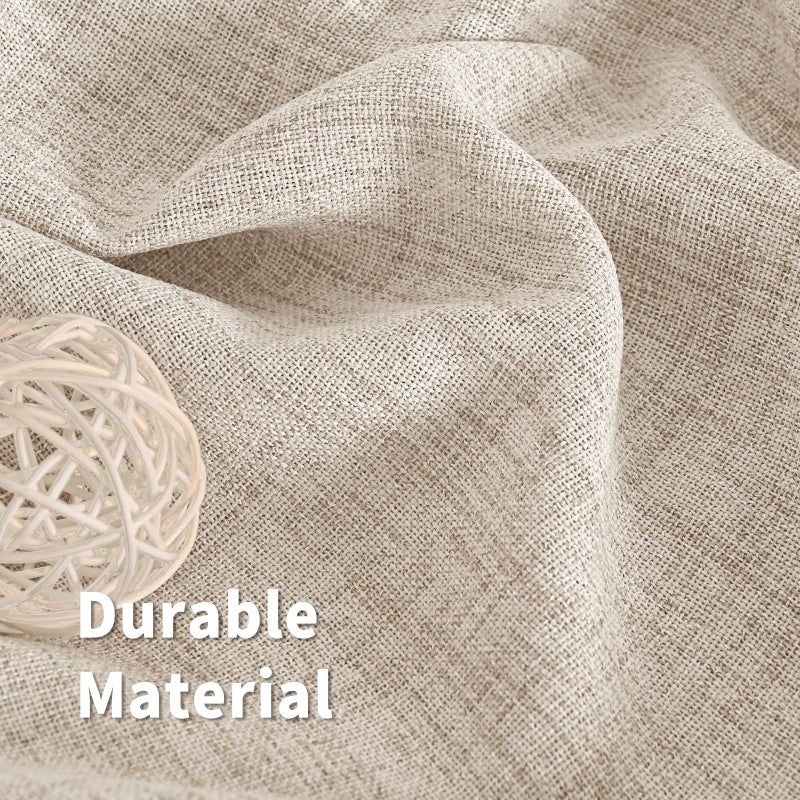 BGment Linen Curtains 45 Inch Length for Short Window  Light Filtering Textured Drapes for Bathroom Kitchen Bedroom Cafe Rod Pocket Ring Clips  2 Panels  42 Inch Wide Each Panel - Image 2