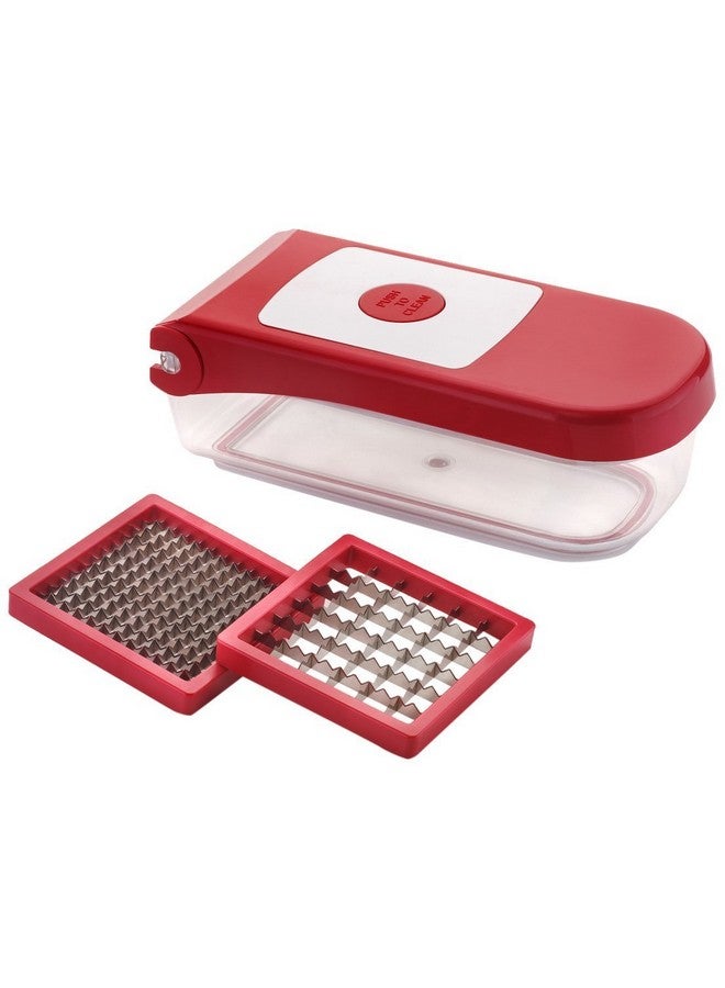 Ganesh Plastic Chopper Vegetable and Fruit Cutter, Red