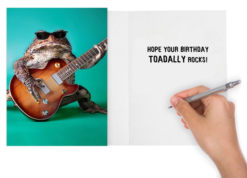 CardFool Funny Happy Birthday Greeting Card for guys, girls, friends, family and coworkers who Toadally Rock - Image 3