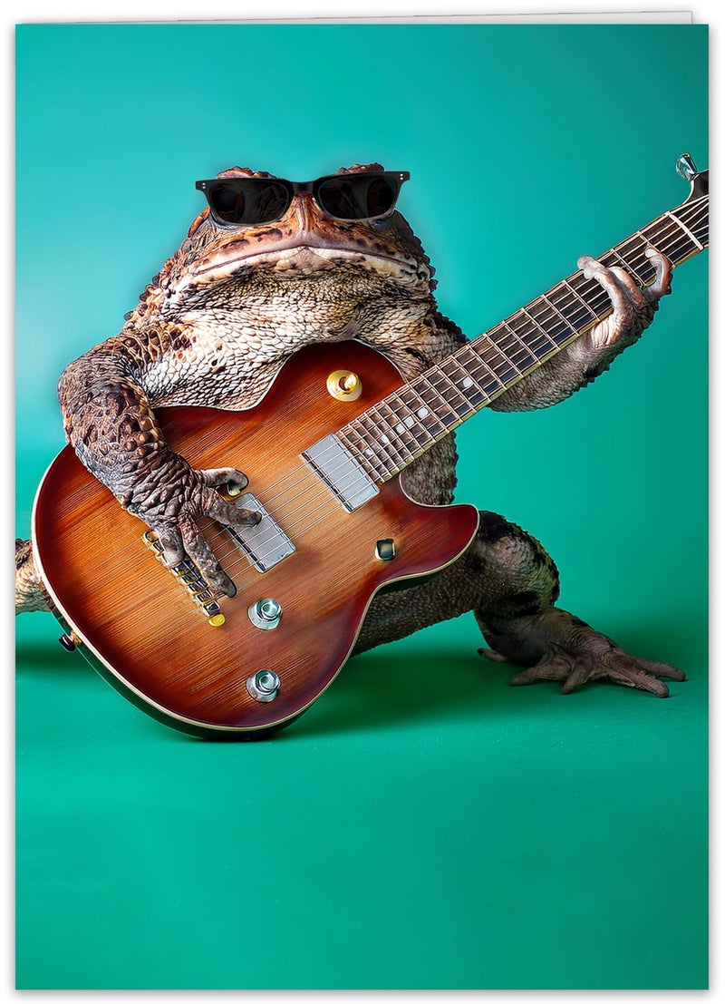 CardFool Funny Happy Birthday Greeting Card for guys, girls, friends, family and coworkers who Toadally Rock - Image 1