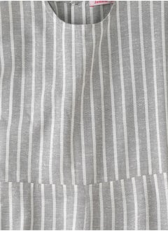 Jelliene Girls' Grey Striped Cotton Jumpsuit  - Image 3