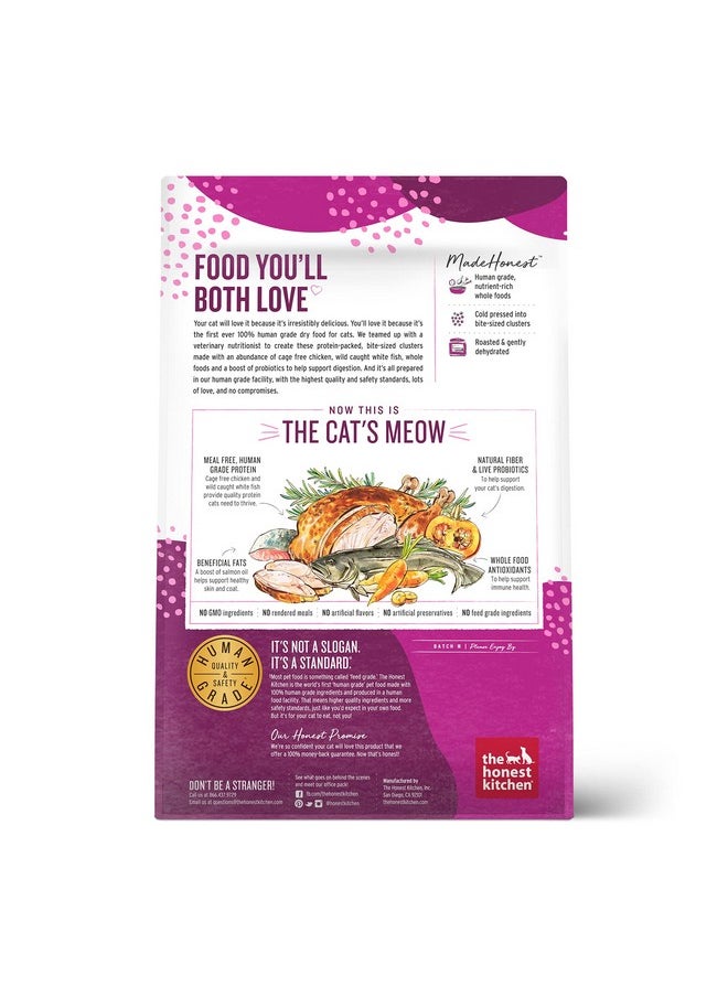 the honest kitchen - Whole Food Clusters Grain Free Chicken & Fish Dry Cat Food, 4 Lb Bag - Image 1