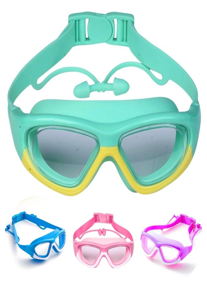 KARBD Swimming Goggles Wide Angle Vision Big Frame Glasses with Connected Ear Plugs (Biggie Assorted) - Image 1