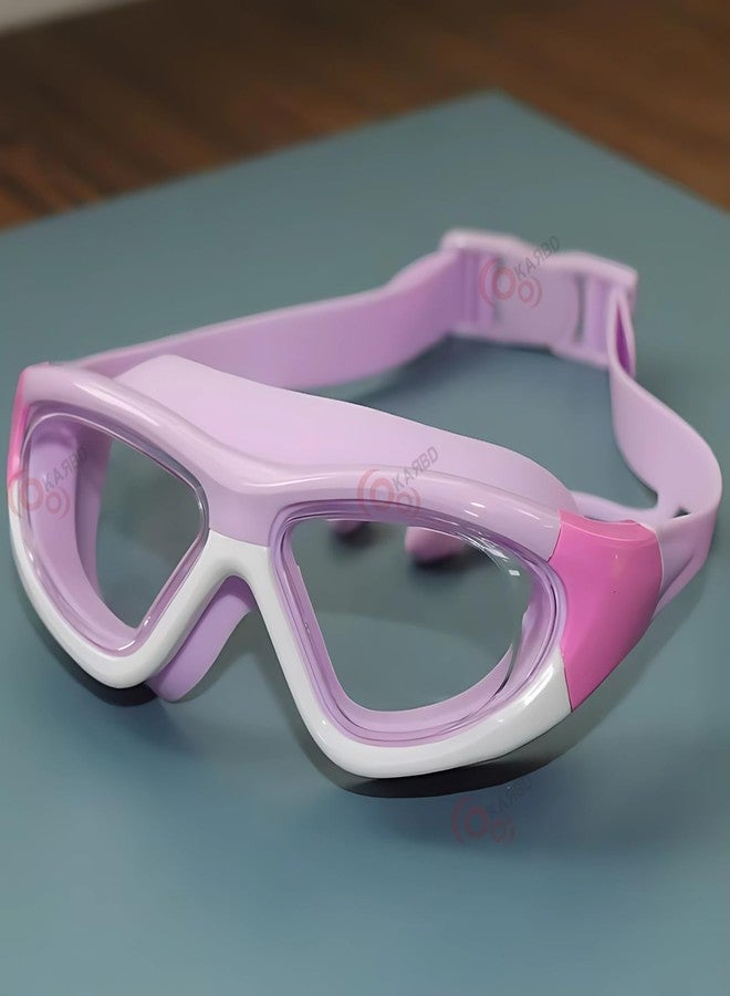 KARBD Swimming Goggles Wide Angle Vision Big Frame Glasses with Connected Ear Plugs (Biggie Assorted) - Image 2