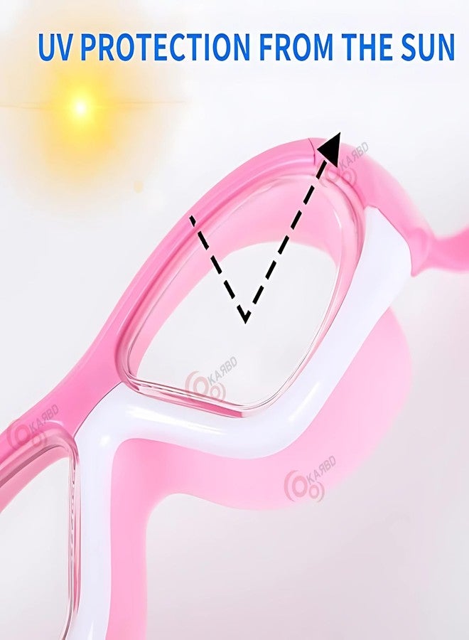 KARBD Swimming Goggles Wide Angle Vision Big Frame Glasses with Connected Ear Plugs (Biggie Assorted) - Image 4