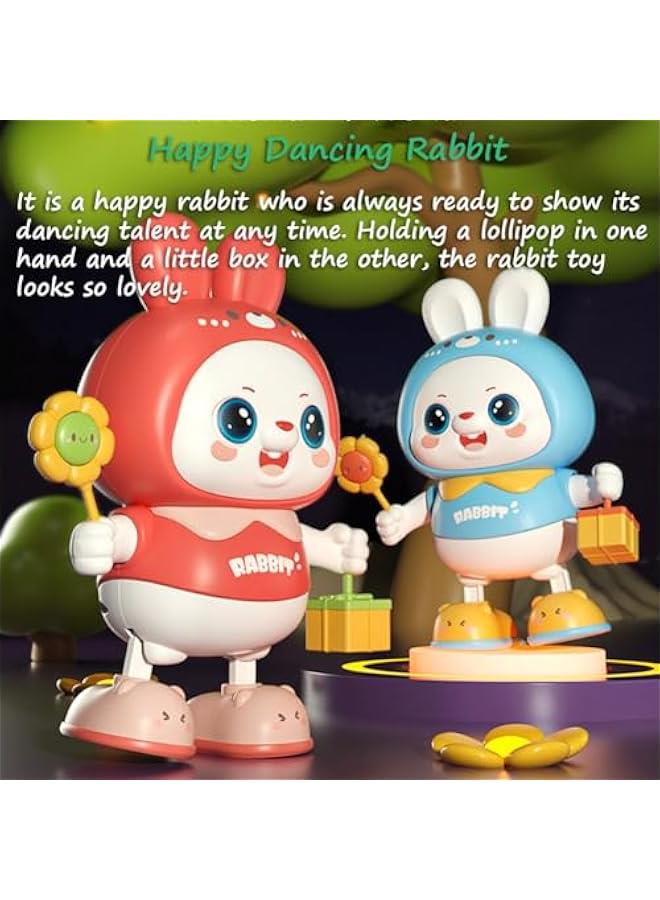 Dancing Rabbit Toy, Lovely Dancing Rabbit Toy Electric Rabbit Musical Toy for Kids with Dynamic Music & Cool Lights| Legs Move Sideways| Body Twist (Red)  - Image 2