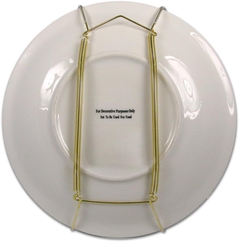 Creative Hobbies ® Deluxe Plate Display Hangers, Spring Style - Assembled & Ready to Use - Holds 5 to 7 Inch Plates, Gold Wire Spring Type, Hanger Hooks & Nails Included - Pack of 3 - Image 2