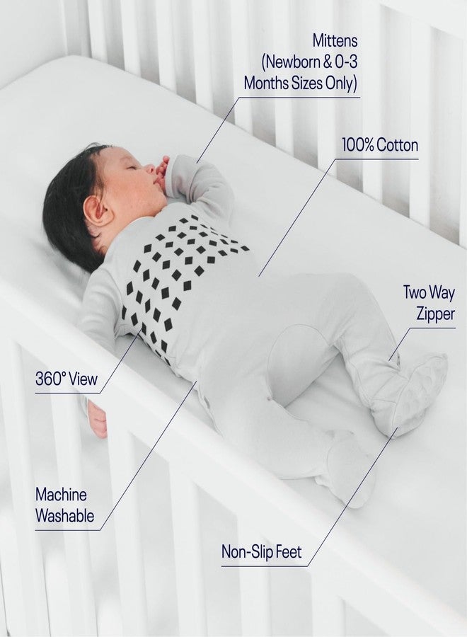 Nanit Breathing Wear Baby Pajamas - 100% Cotton, Double Zipper, Non-Slip Footed PJs - Works with Nanit Pro Baby Monitor to Track Breathing Motion Sensor-Free, Size 6-9 Months, Pebble Grey - Image 5