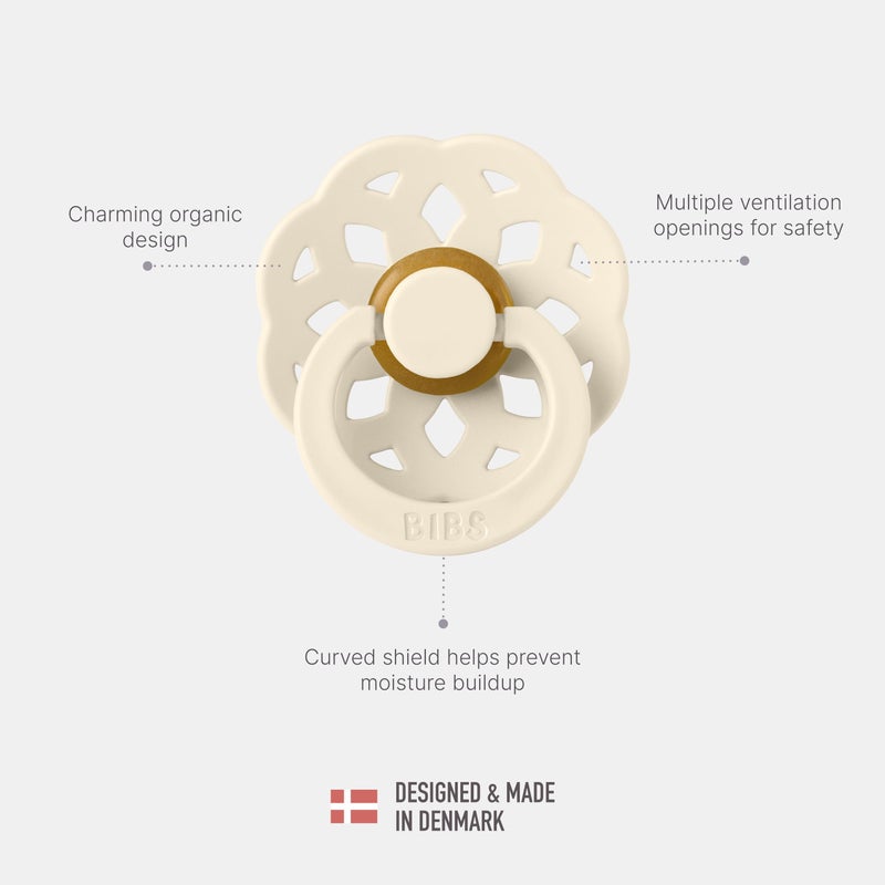 BIBS Pacifiers - Boheme Collection | BPA-Free Baby Pacifier | Made in Denmark | Set of 2 Woodchuck/Blush Color Premium Soothers | Size 0-6 Months - Image 4