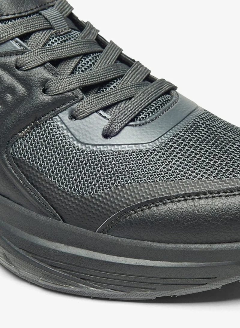 Kappa BLACK Men's Textured Sports Shoes with Lace-Up Closure for Men | Best Price UAE