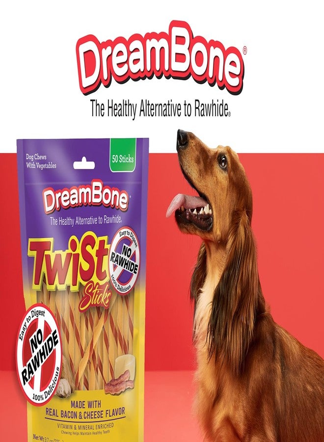 Dreambone Twist Sticks with Real Bacon and Cheese Flavor 50 Count, Rawhide-Free Chews for Dogs (3 Pack) - Image 3