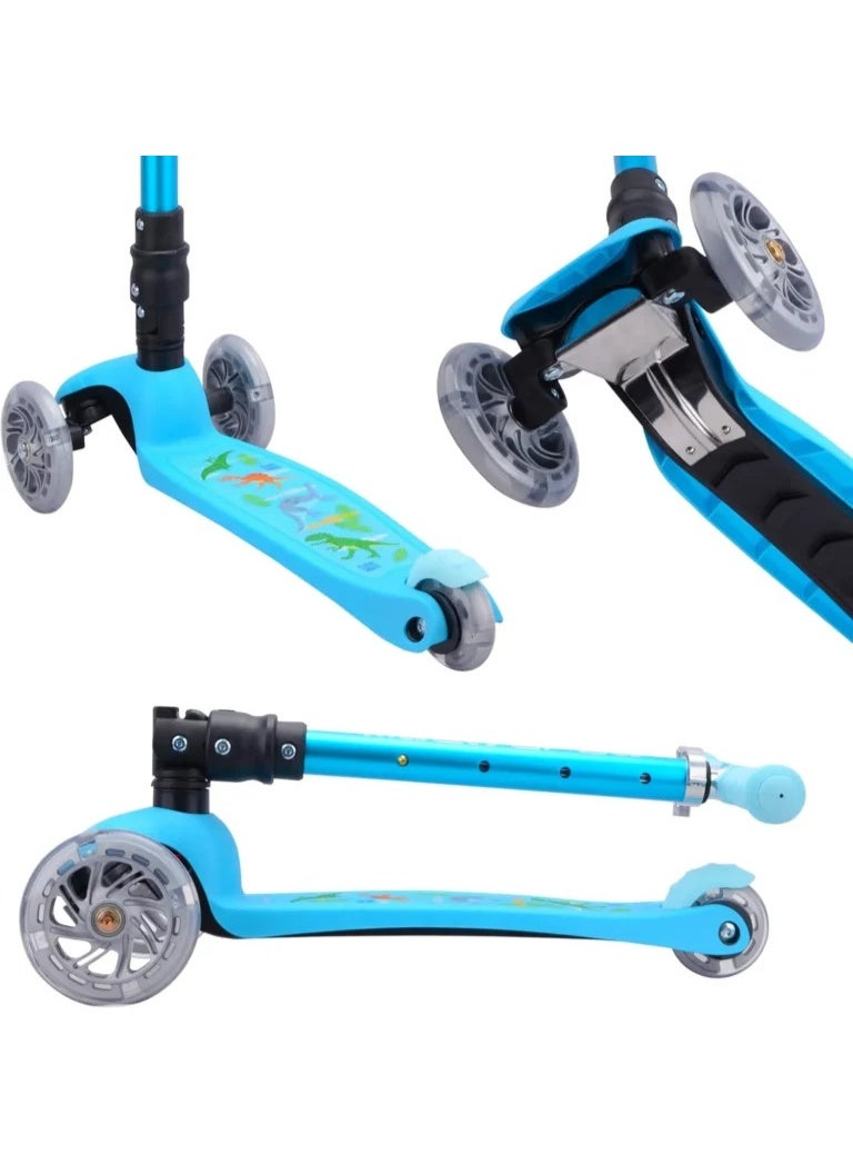 BOLDCUBE 3 Wheel Scooter Teeny Dinosaur  Blue - Image 2