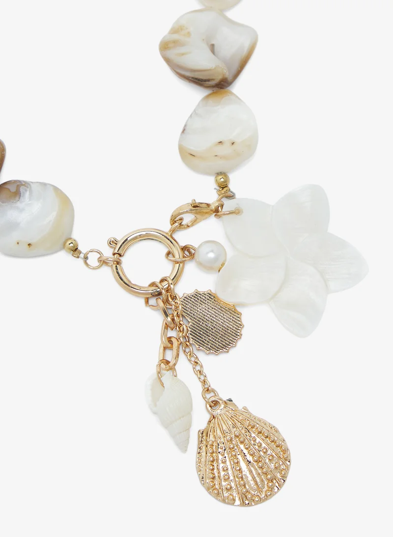 Ginger Sea Charm Resin Necklace