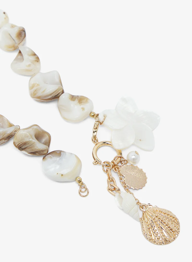 Ginger Sea Charm Resin Necklace