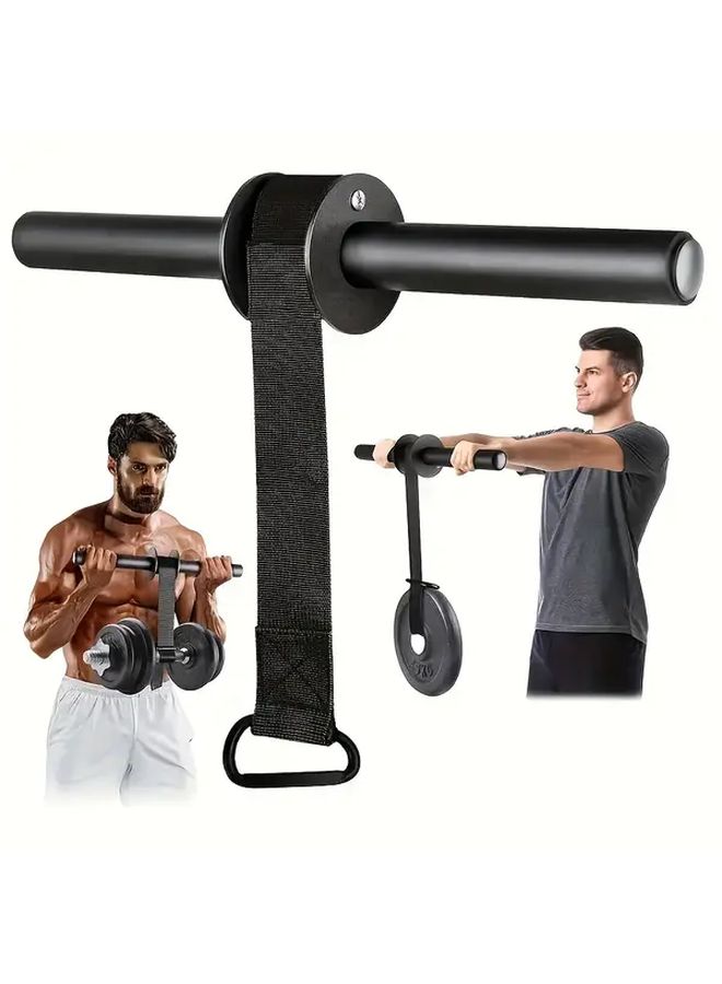 Black Adjustable Forearm Training Bar Wrist Strengthener Weighted Arm Curl System - Image 2