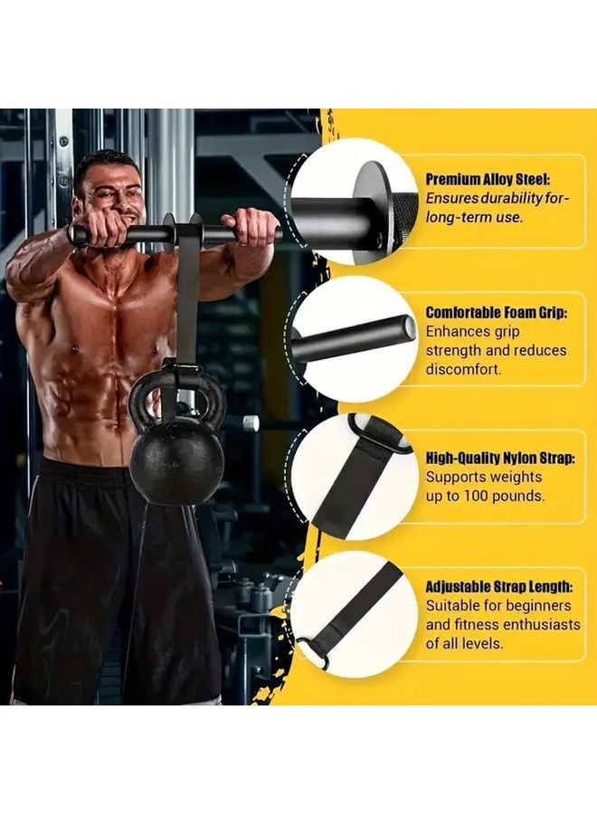 Black Adjustable Forearm Training Bar Wrist Strengthener Weighted Arm Curl System - Image 5