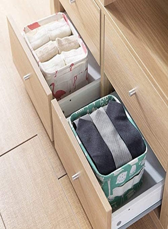 AZARIA Foldable Storage Box Canvas Fabric Baskets For Organizing With Handles, Rectangle Small, Cube, Foldable Multipurpose Box, Closet, Desk, Baby Storage Organizer (Pack of 8 (Small)) - Image 5