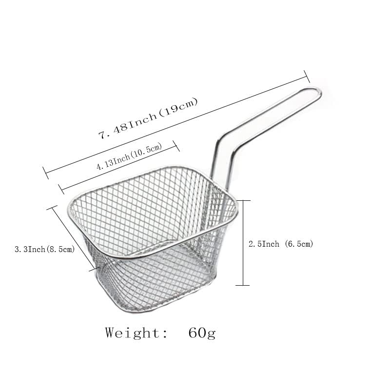 WINHONW 8pcs Mini Square Fry Basket Present Fried Food Table Serving Mini Chip Baskets Mini Fryer Serving Food Presentation Basket Kitchen - Image 4