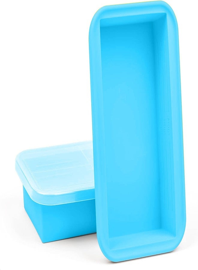 MT.BAY (2 Pack) Large Silicone Freezer Containers For Soup, Pasta Sauce, Leftovers, Broth & More - 6 Cup Reusable BPA Free Non Plastic Food Storage Freezing Ice Trays With Lids & Measurement Lines - Image 1