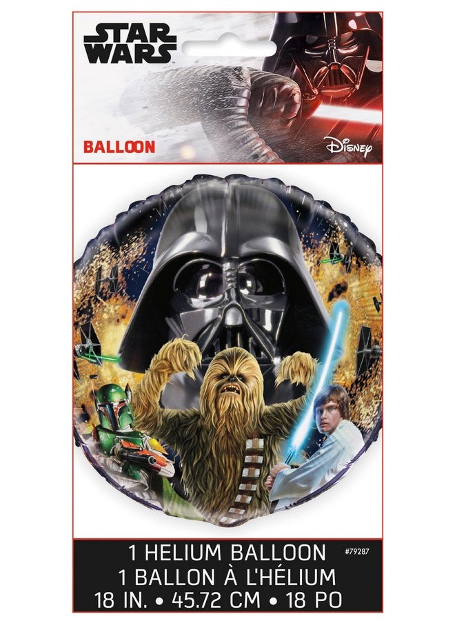 Unique Multicolor Foil Star Wars Classic Round Balloon Packaged (18") 1 Count - Ultimate Party Gear for Galactic Celebrations and Intergalactic Fans  - Image 2