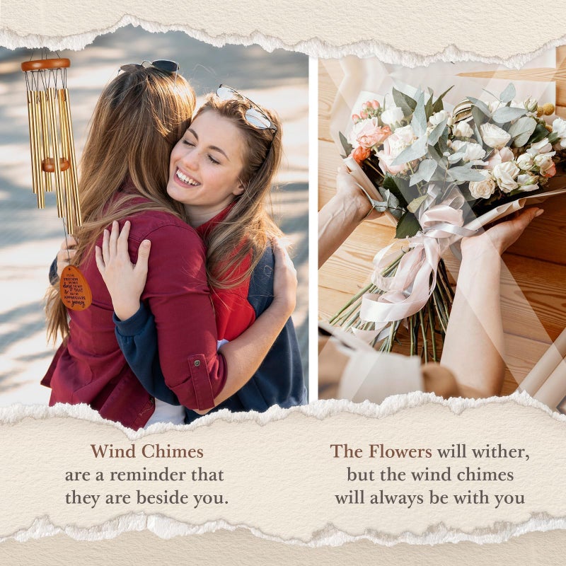 SteadStyle Friendship Gifts for Women, Wind Chime for Best Friends, Friend Gifts for Men - Wonderful Friendship Presents for Special Women BFF Wind Chimes for Outside Garden Patio Backyard - Image 3