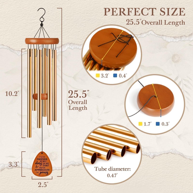 SteadStyle Friendship Gifts for Women, Wind Chime for Best Friends, Friend Gifts for Men - Wonderful Friendship Presents for Special Women BFF Wind Chimes for Outside Garden Patio Backyard - Image 4
