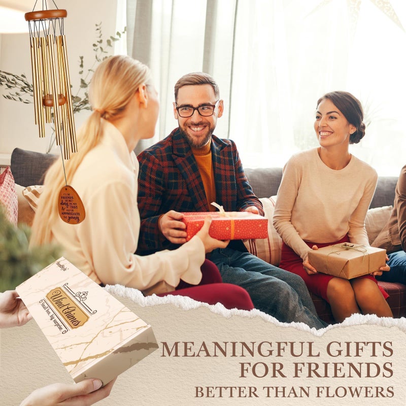 SteadStyle Friendship Gifts for Women, Wind Chime for Best Friends, Friend Gifts for Men - Wonderful Friendship Presents for Special Women BFF Wind Chimes for Outside Garden Patio Backyard - Image 2