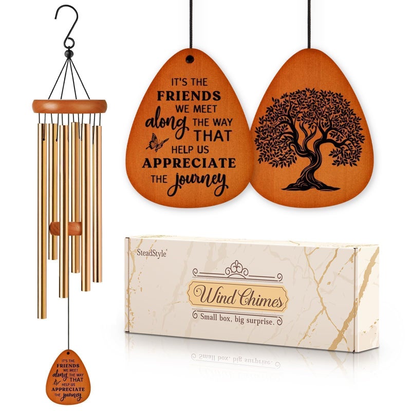 SteadStyle Friendship Gifts for Women, Wind Chime for Best Friends, Friend Gifts for Men - Wonderful Friendship Presents for Special Women BFF Wind Chimes for Outside Garden Patio Backyard - Image 1
