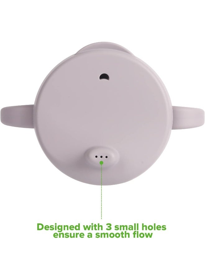 haakaa Silicone Sip-N-Snack Cup, Drop-proof Toddlers Sippy Cup & Snack Container 2-in-1, BPA Free Food Grade Silicone Cup for Baby 6 Months+, 9 Ounce (Grey) - Image 4