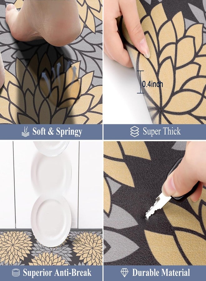 HEBE Anti Fatigue Kitchen Rug Sets 2 Piece Non Slip Kitchen Mats for Floor Cushioned Kitchen Rugs and Mats Waterproof Comfort Standing Mat Runner for Kitchen,Home Office,Sink,Laundry - Image 3