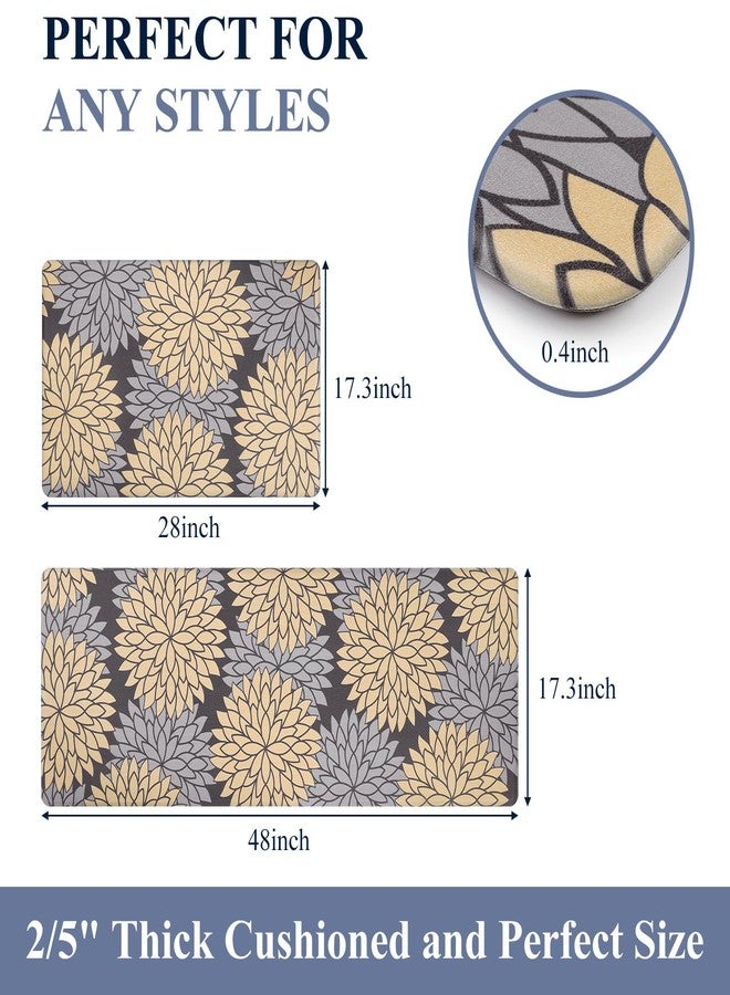 HEBE Anti Fatigue Kitchen Rug Sets 2 Piece Non Slip Kitchen Mats for Floor Cushioned Kitchen Rugs and Mats Waterproof Comfort Standing Mat Runner for Kitchen,Home Office,Sink,Laundry - Image 2