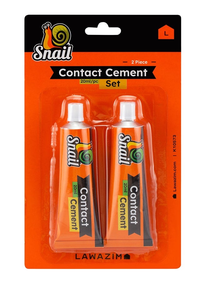 LAWAZIM - Snail Contact Cement Set -2 Piece 20ml- Quick-drying Strong Waterproof Adhesive Kit for Crafting Repair and Construction - Industrial-grade Glue Set for Multi-surface Bonding and Household Maintenance - Image 1